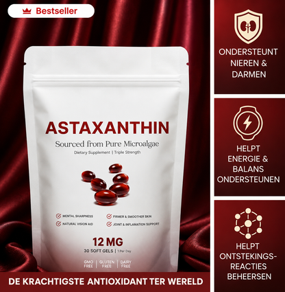 Astaxanthin 12mg Softgels + kokosolie